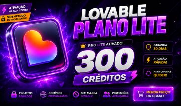 LOVABLE PRO LITE | 300 CRÉDITOS - RECARGA NA SUA CONTA