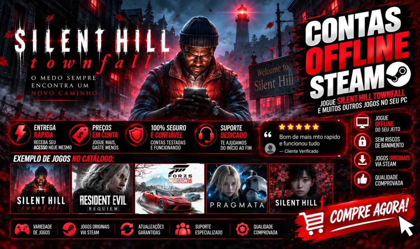 CONTAS STEAM OFFLINE - JOGOS DA ATUALIDADE (MELHORES PREÇOS E COM BRINDE!)