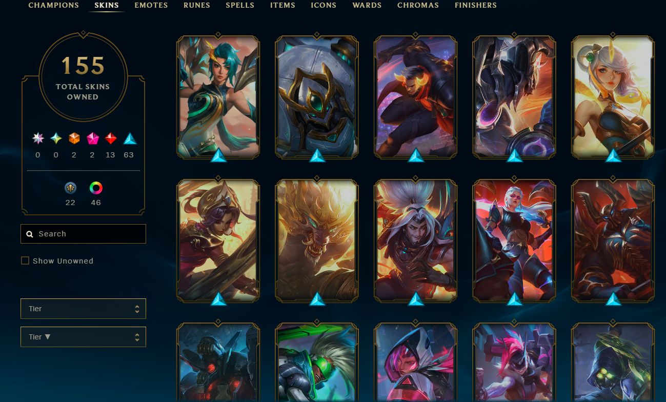 CONTA NÍVEL 258 ESMERALDA 4 HONRA 5 155 SKINS
