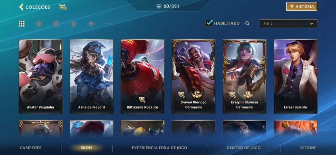 CONTA - LEAGUE OF LEGENDS WILD RIFT (COM SKINS LENDÁRIAS)