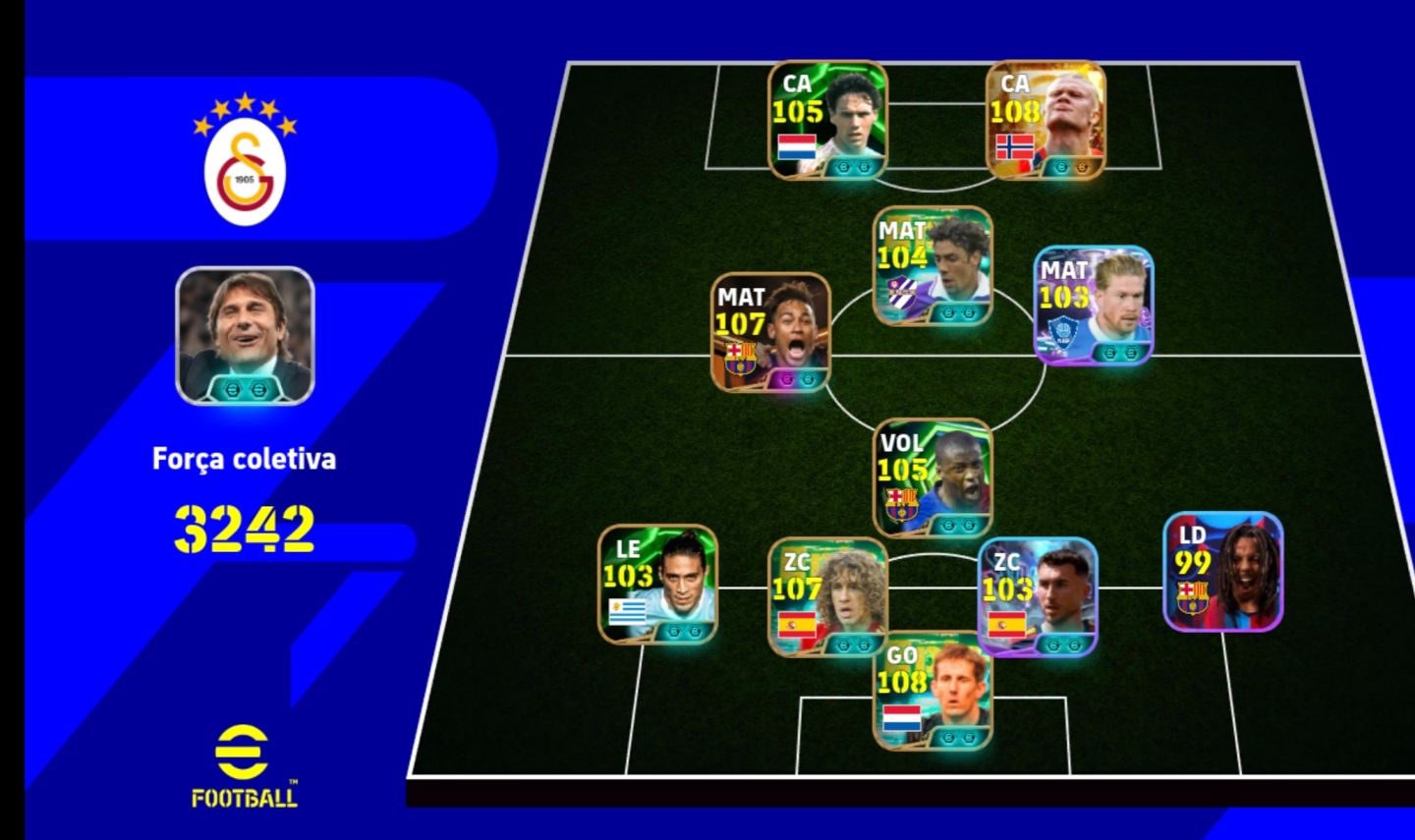 CONTA EFOOTEBOLL MOBILE [HALLAND 108] [NEYMAR 107] [VAN DER SAR 108] E ETC!!