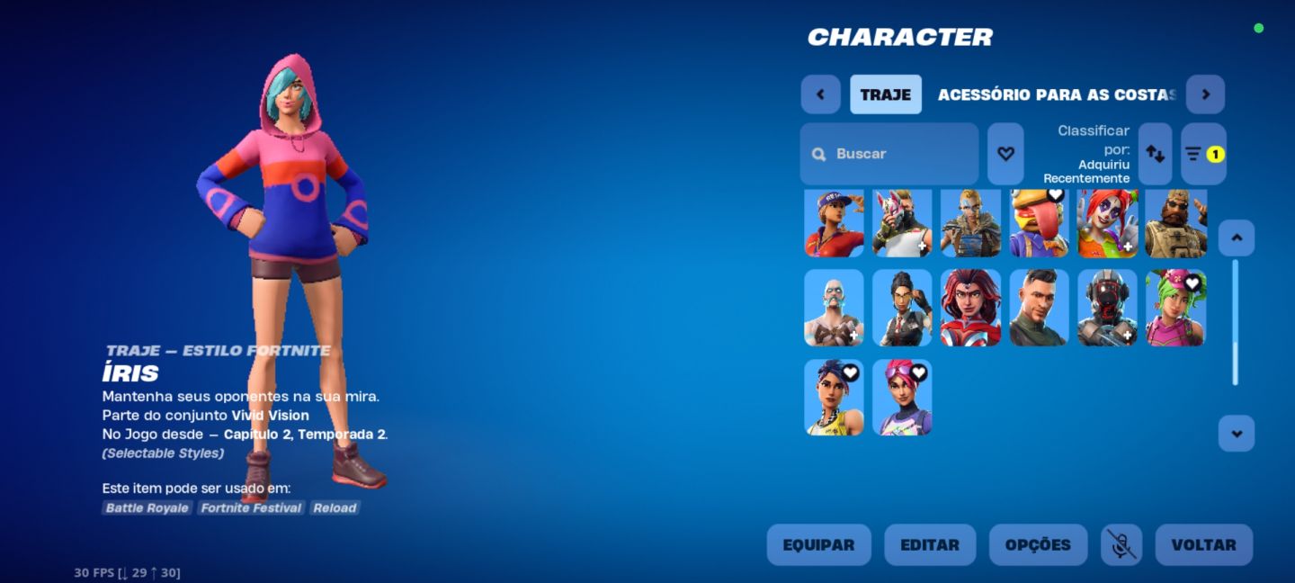 Conta fortnite capítulo 1 e 2 com skins raras