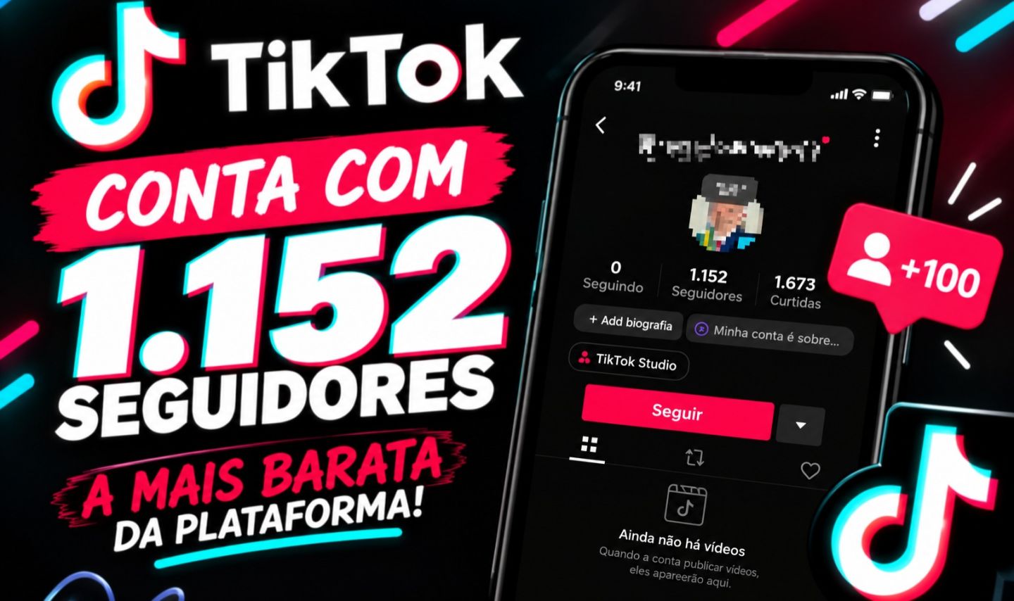 Conta 1.1k Seguidores | Seguidores Reais | Engajadas | Tiktok Shop | Live Studio