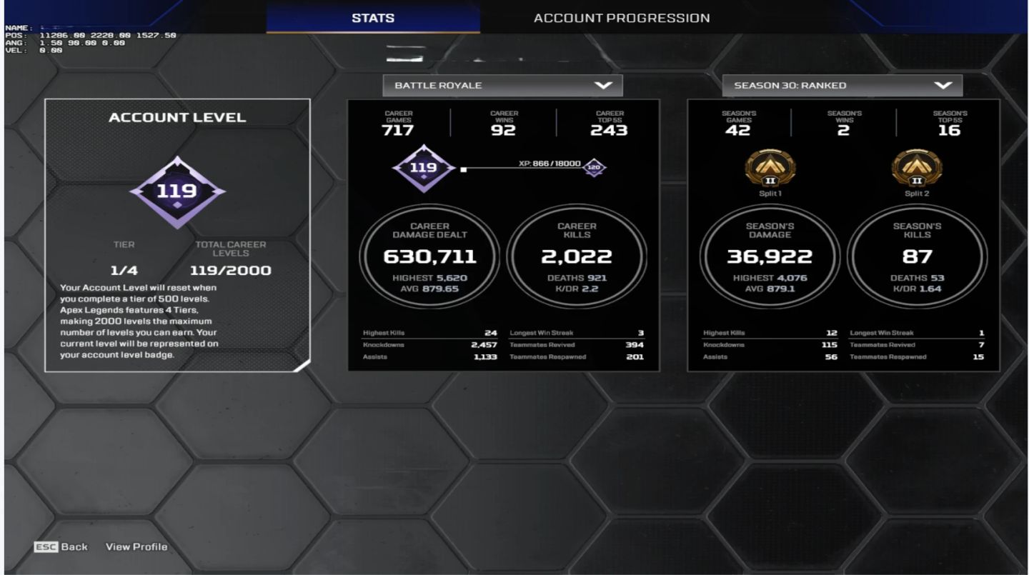 Conta de Apex Legends com Herança da Horizon e Badge Rara de Master/mestre