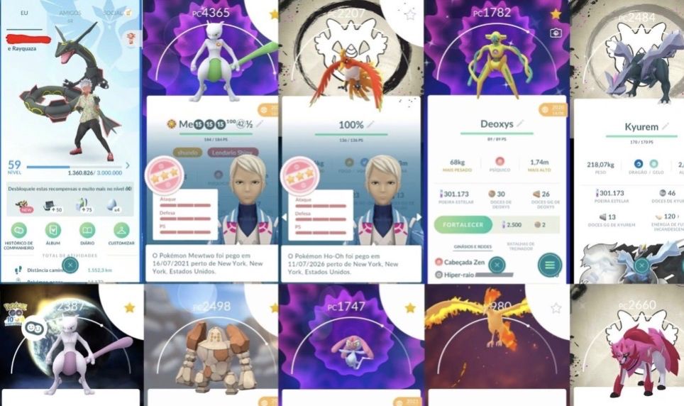 Conta Pokémon go nível 59 com mewtwo shiny 100%
