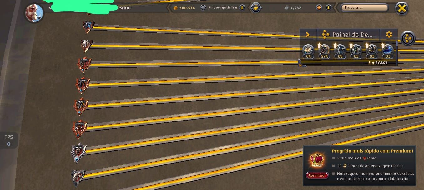 CONTA EARLY GAME - FULL SPEC NAS CLASSES DE BAU DOURADO + CERCA DE 120M PRATA