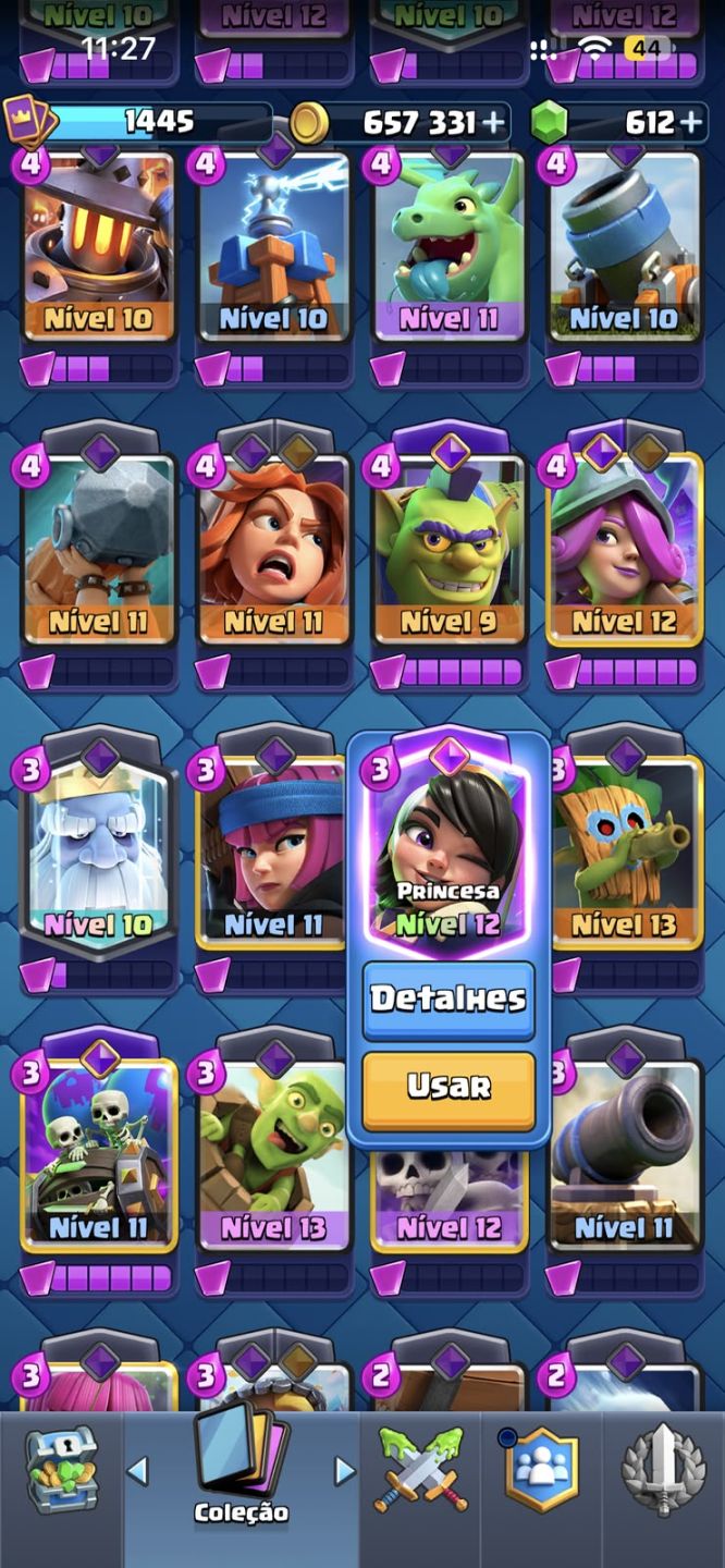 CLASH ROYALE | 8.157 TROFÉUS | 122/123 CARTAS | MESTRE I | 612 GEMAS