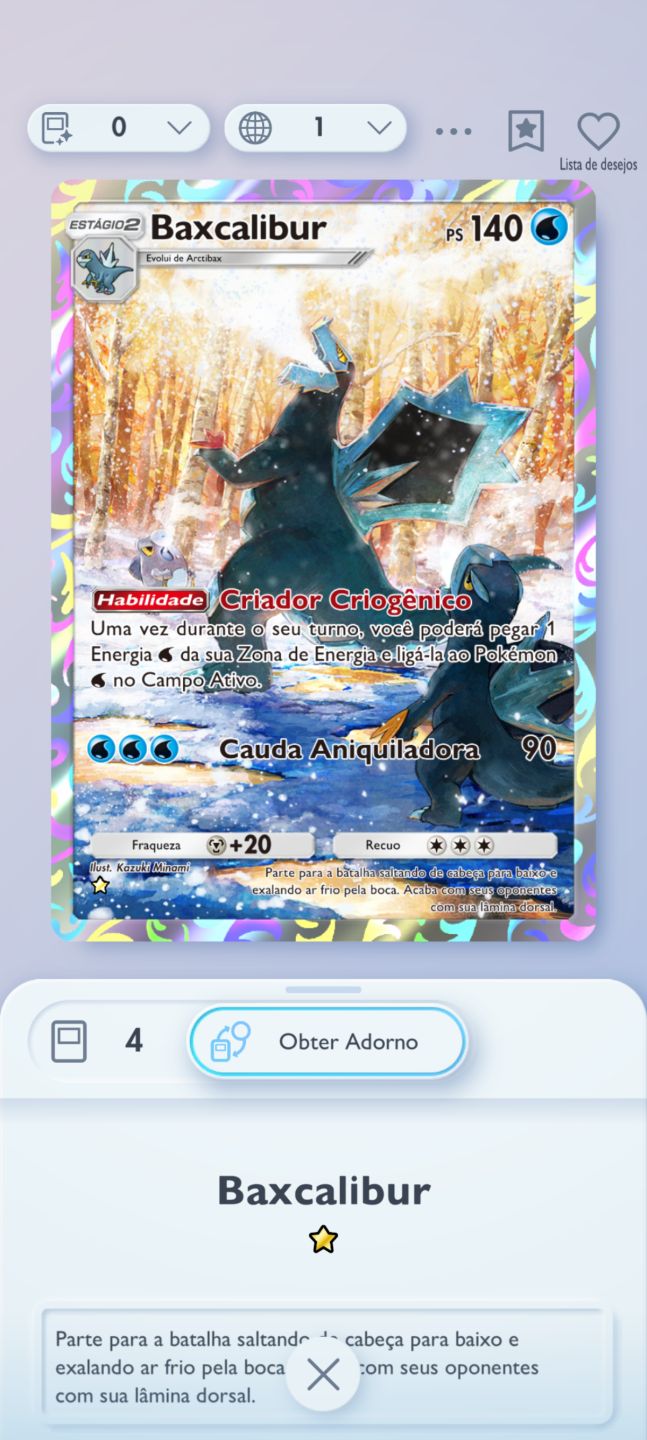 Conta Pokémon tcg