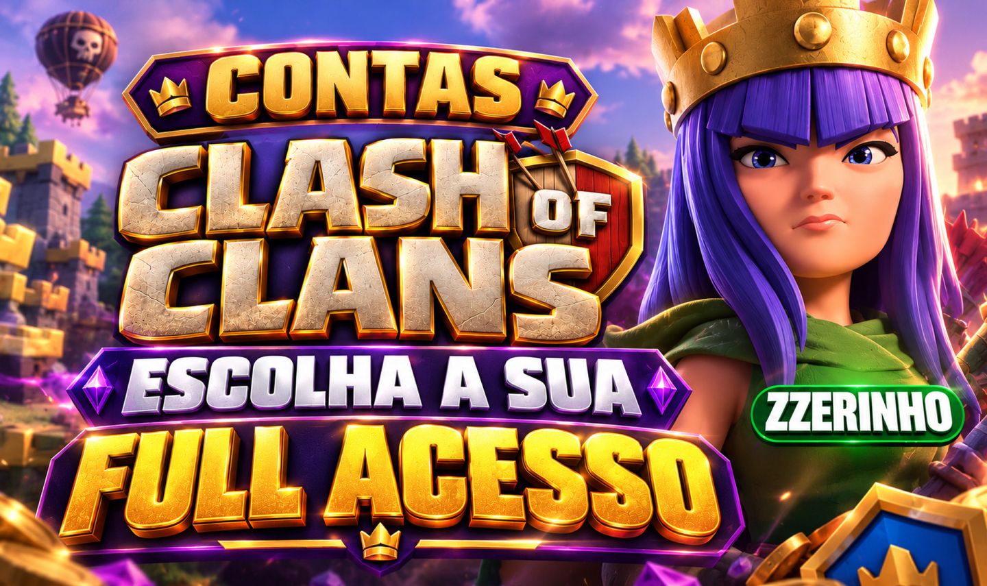 CONTAS CLASH OF CLANS | CVS UPADOS, FULL, SEMI-FULL, RUSHADOS, CLÃS, SKINS