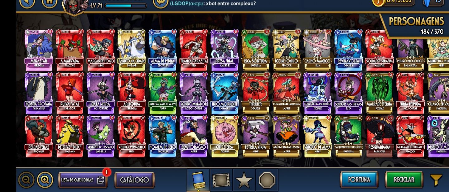 SKULLGIRLS NÍVEL 71