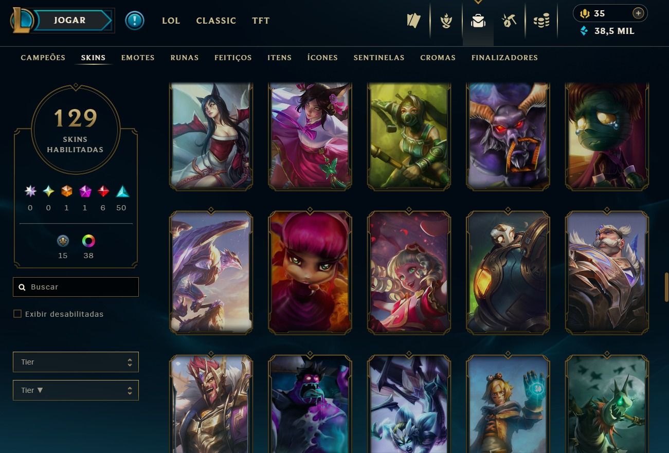 Conta de 2020 - 129 Skins - Lvl 328 - Todos Campeões - 38K de Ea - 38 Cromas
