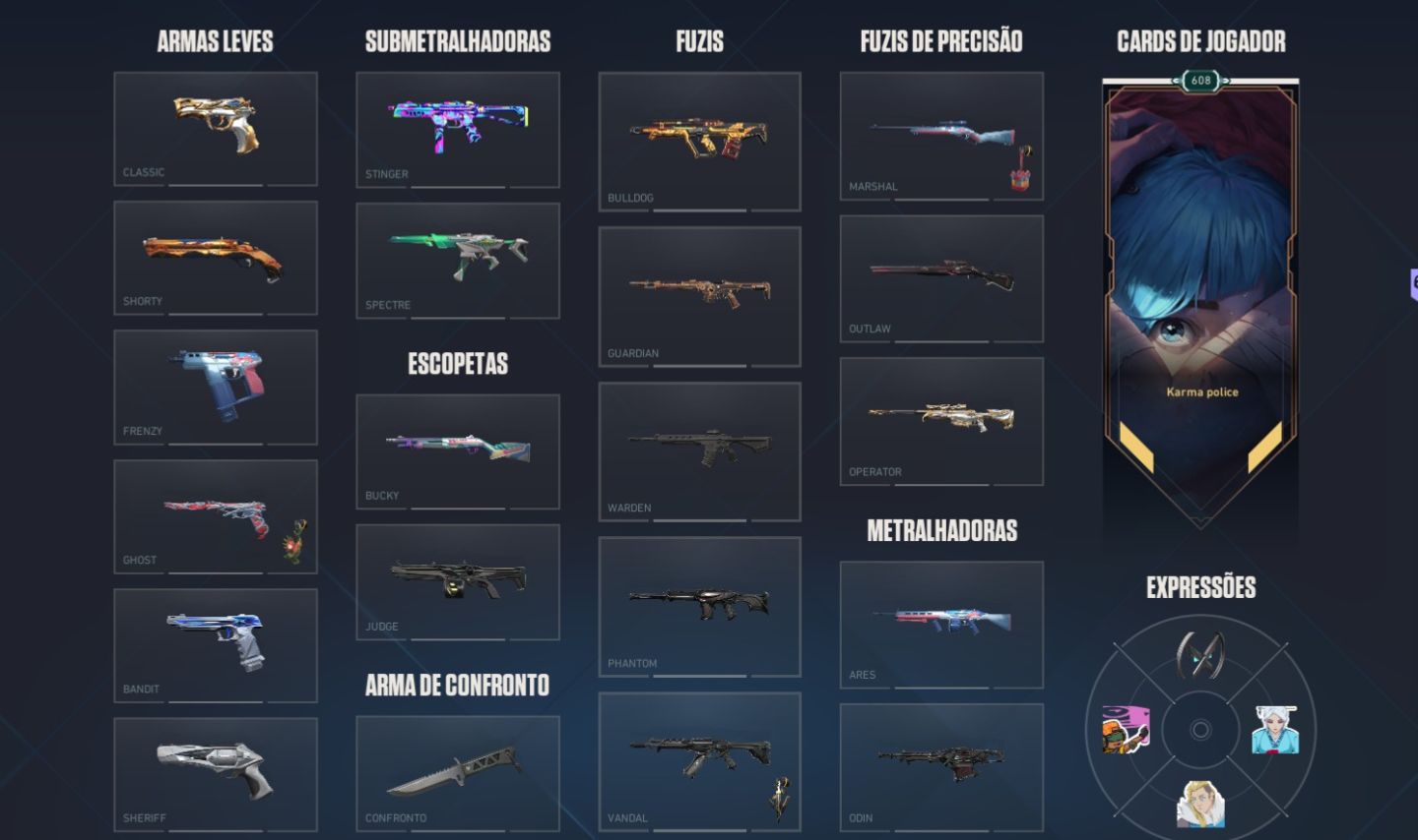 Conta de valorant com muitas skins, FULL ACESSO!!! Elo: Ascendente 3