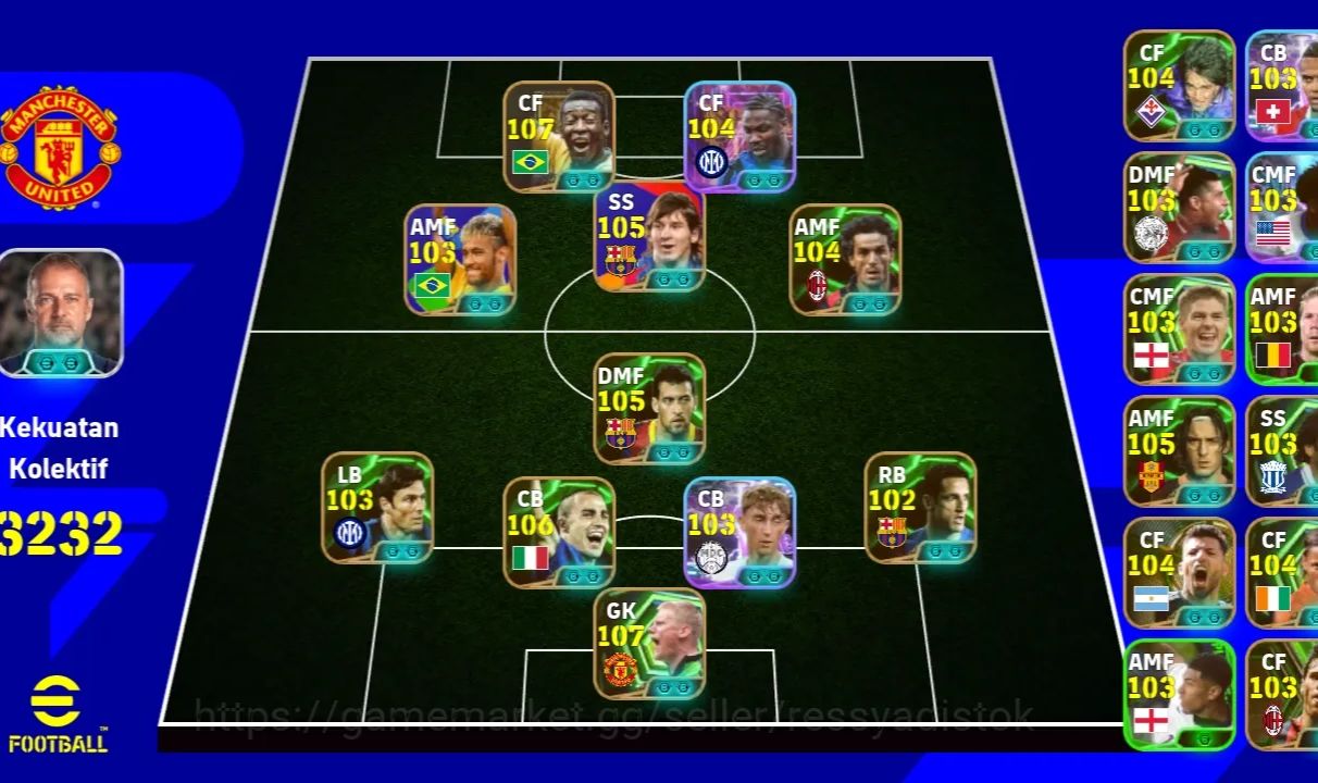 EFOOTBALL 3232 FC | PELÉ 107 | SCHMEICHEL 107 | CANNAVARO 106|MESSI 105 |5.1M GP