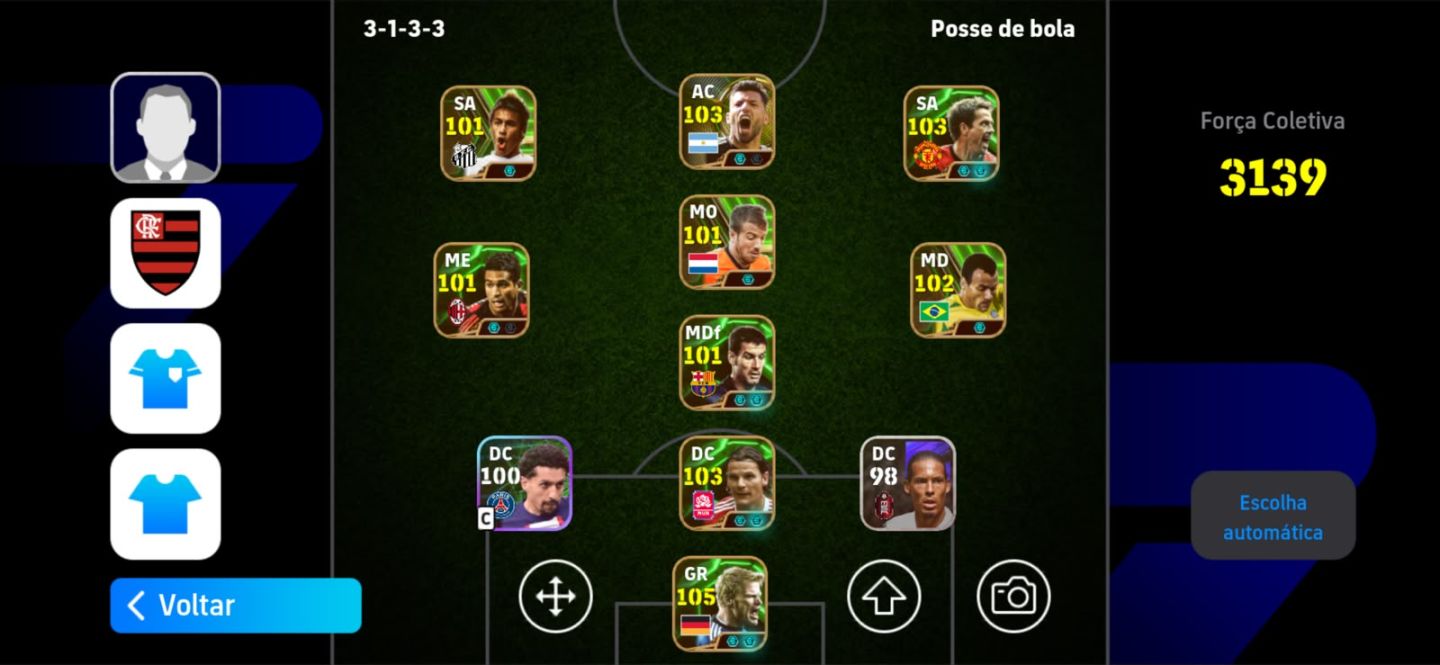 CONTA ANTIGA EEFOOTBALL,COM MIUTOS JOGADORES E UNIFORMES UNICOS