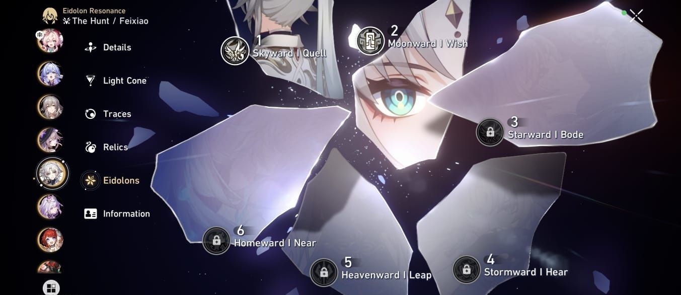 Conta Honkai Star Rail AMERICA - FATE + PHAINON E0S1 + CASTORICE + FEIXIAO E2S1