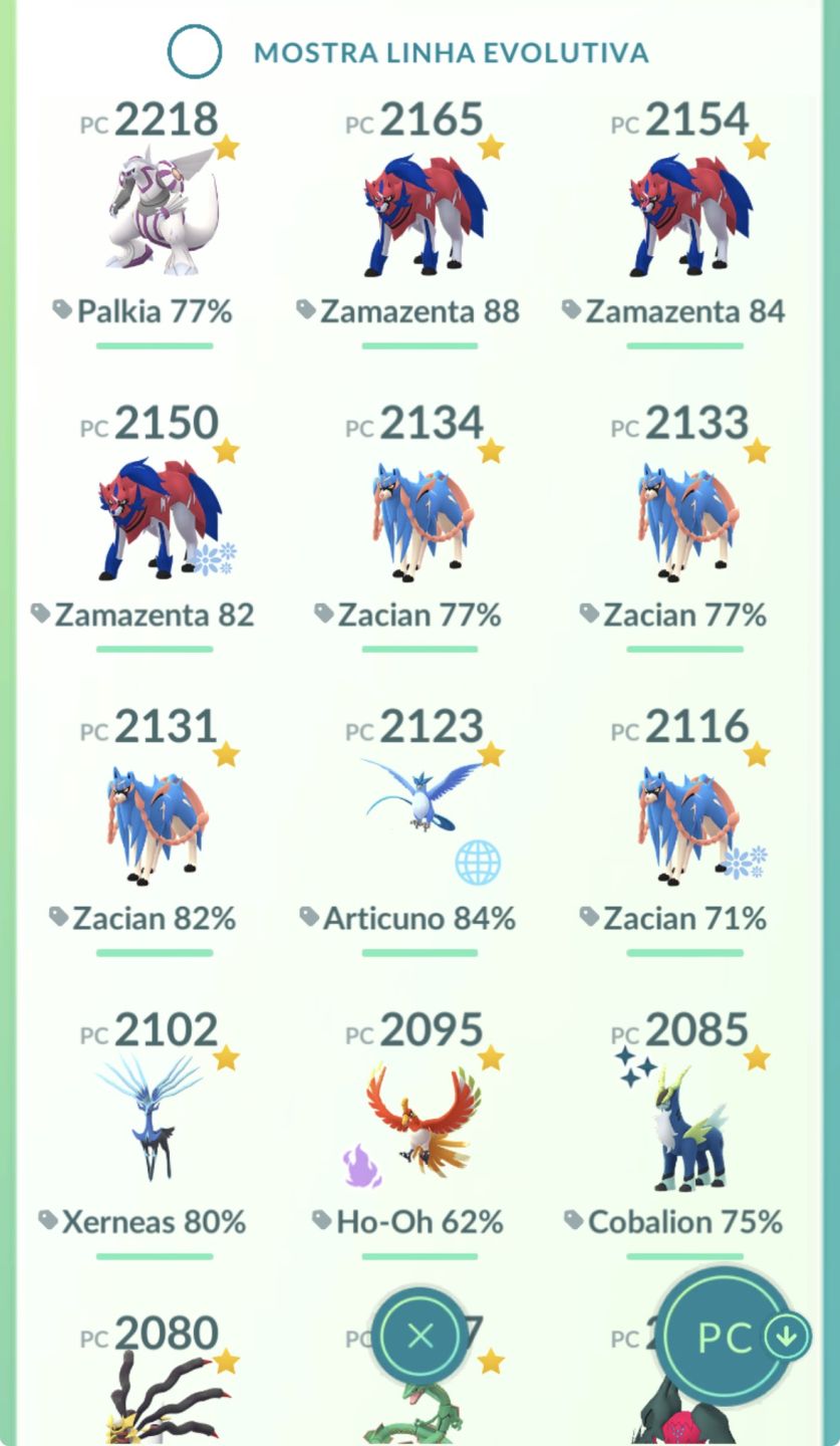 Conta pokemon go pra quem quer vários Pokémon raros