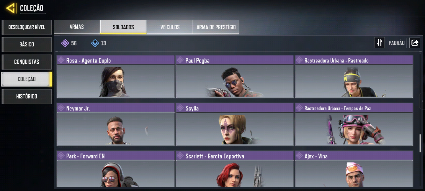 CONTA CODM - FULL ACESSO - NEYMAR JR- ARMA LENDÁRIA- 115 ARMAS ÉPICAS - 60 SKINS