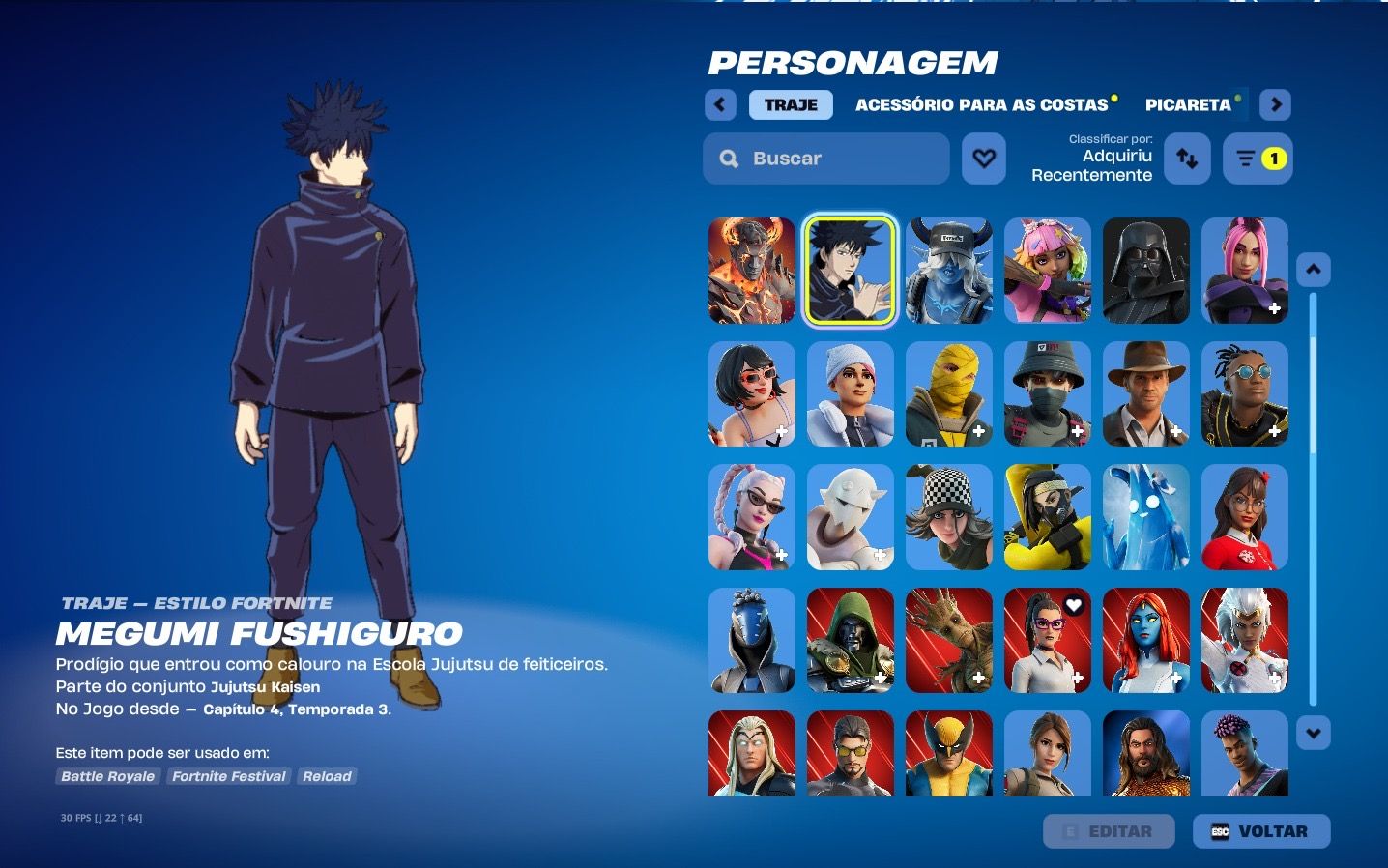 CONTA FORTNITE contendo PASSE DE FUNDADOR