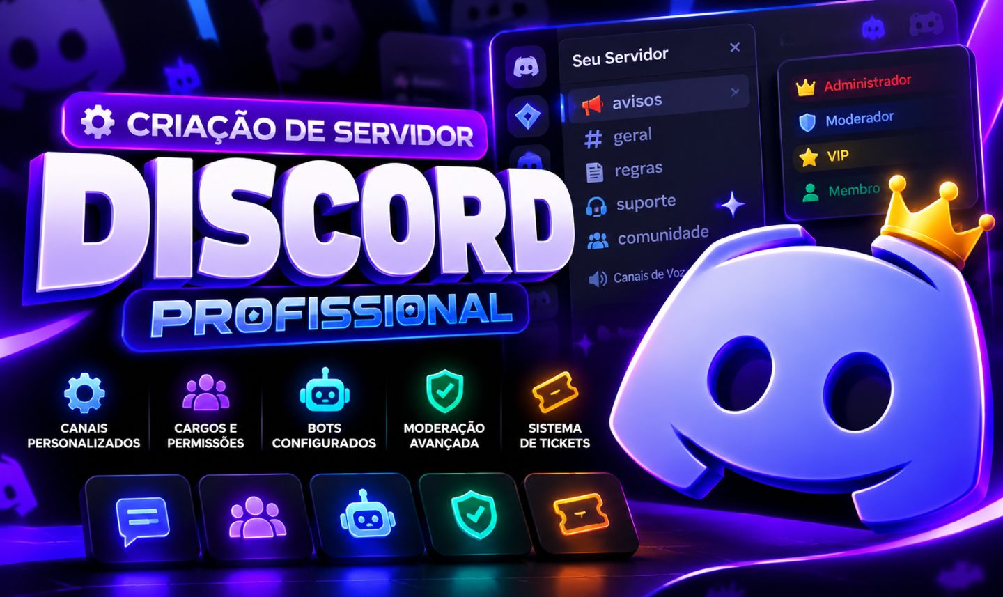CRIAÇÃO DE SERVIDOR DISCORD PROFISSIONAL