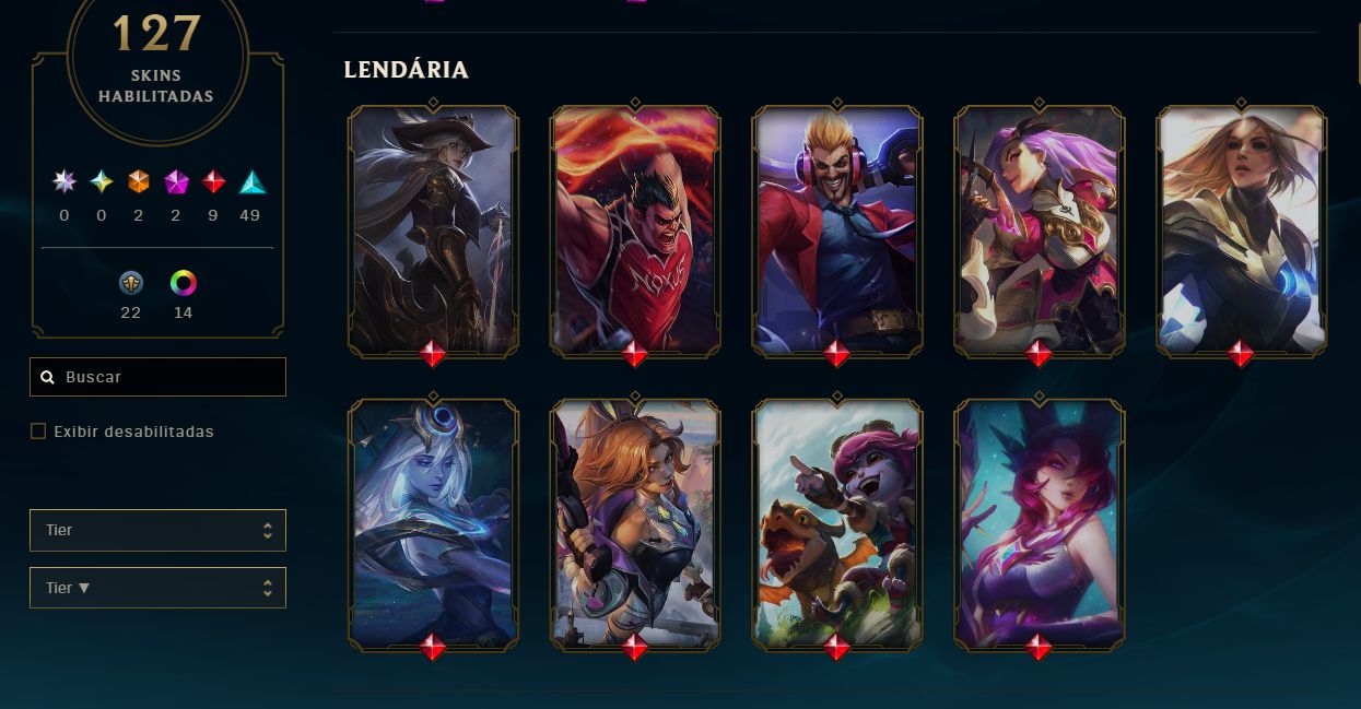 CONTA LEAGUE OF LEGENDS - 86 SKIN - MITICAS/LENDARIAS/EPICAS - FULL ACESSO