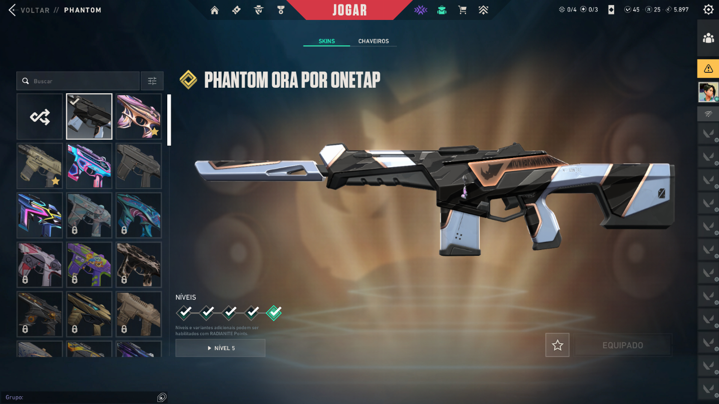 Conta vava com vandal:sublime,evori,gaia phantom ora e mais outras skins