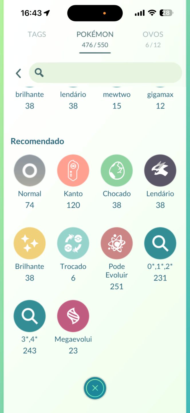 Conta Level 70 de 2016 Pokemon Go 38 Lendário e 38 shinys