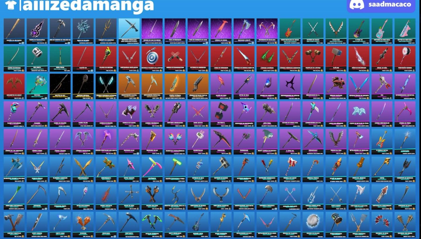 Conta fortnite (temp 3 cap 1 em diante) 293 skins 296 picaretas