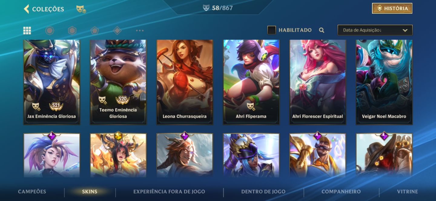 Conta antiga de ex mono Ahri