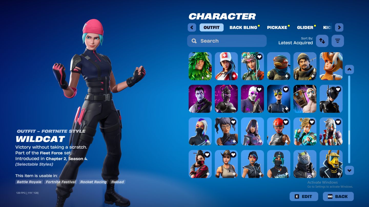 CONTA FORTNITE | WILDCAT + TRAVIS SCOTT + MINTY (MERRY MINT AXE) | 211 SKINS