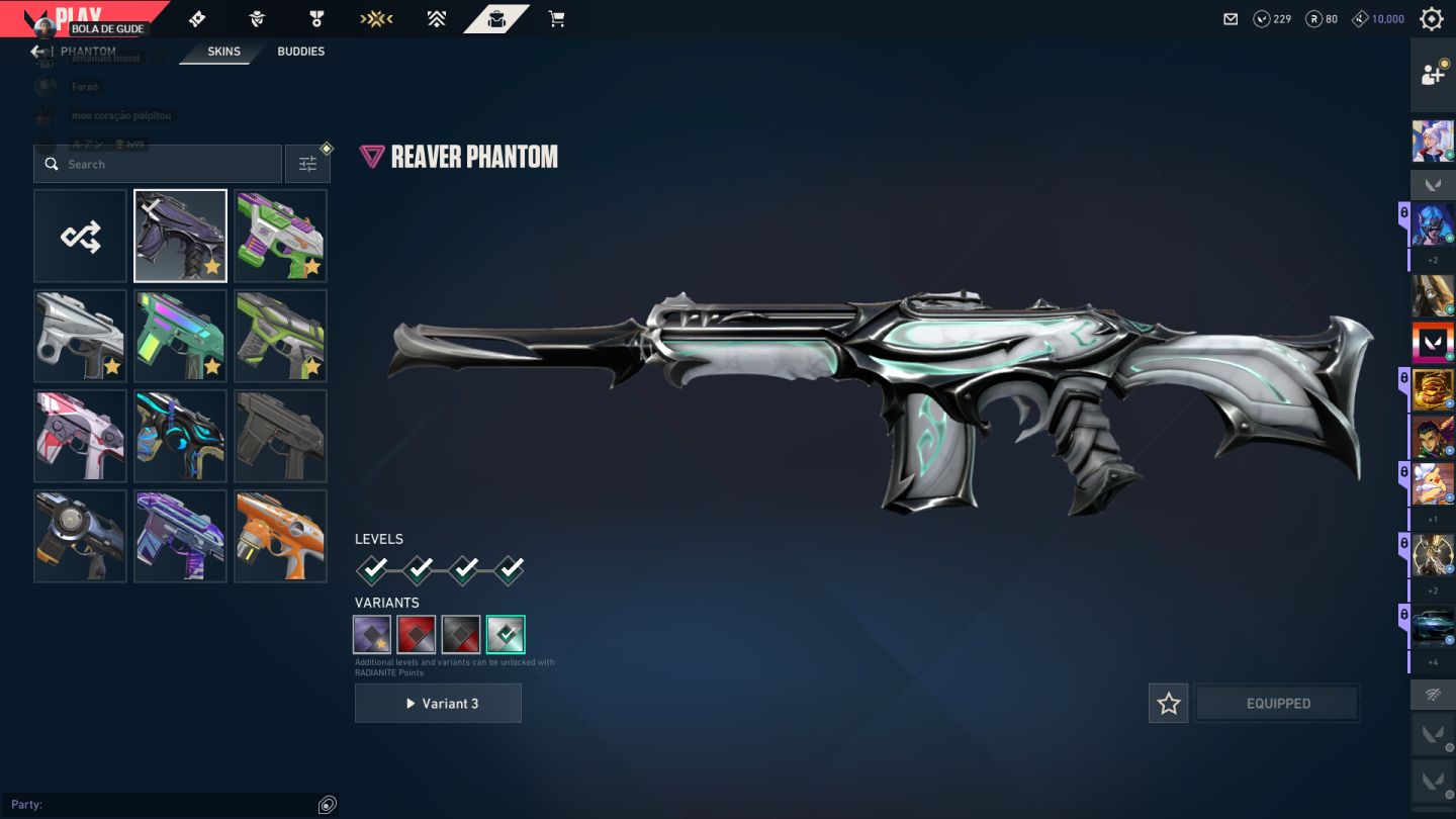 Conta de valorant cheia de skins