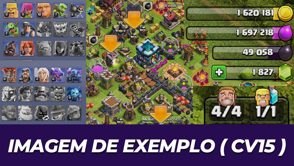 CONTAS CLASH OF CLANS ( FULL ACESSO PERMANENTE ) CV RUSHADO, TROPAS E HERÓIS UP