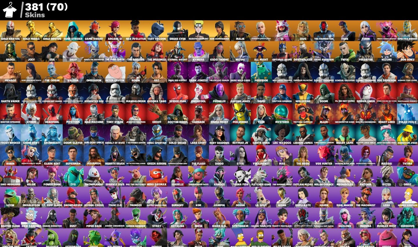Conta de Fortnite/Epic games com Renegade e kratos, epic com 312 jogos