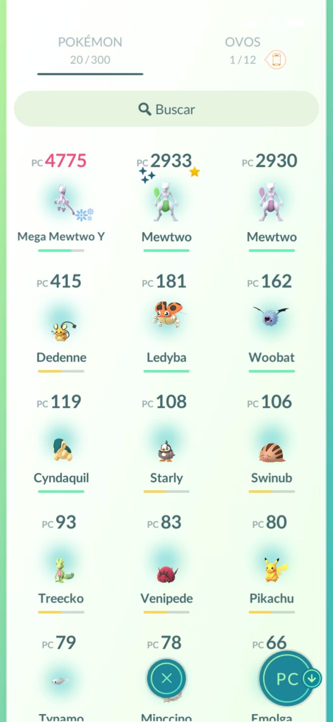 Conta pokemon go com mewtwo shiny