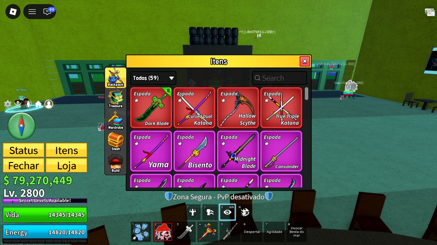 Conta main blox fruits com game pass, perms, crew top 12 global(participante)