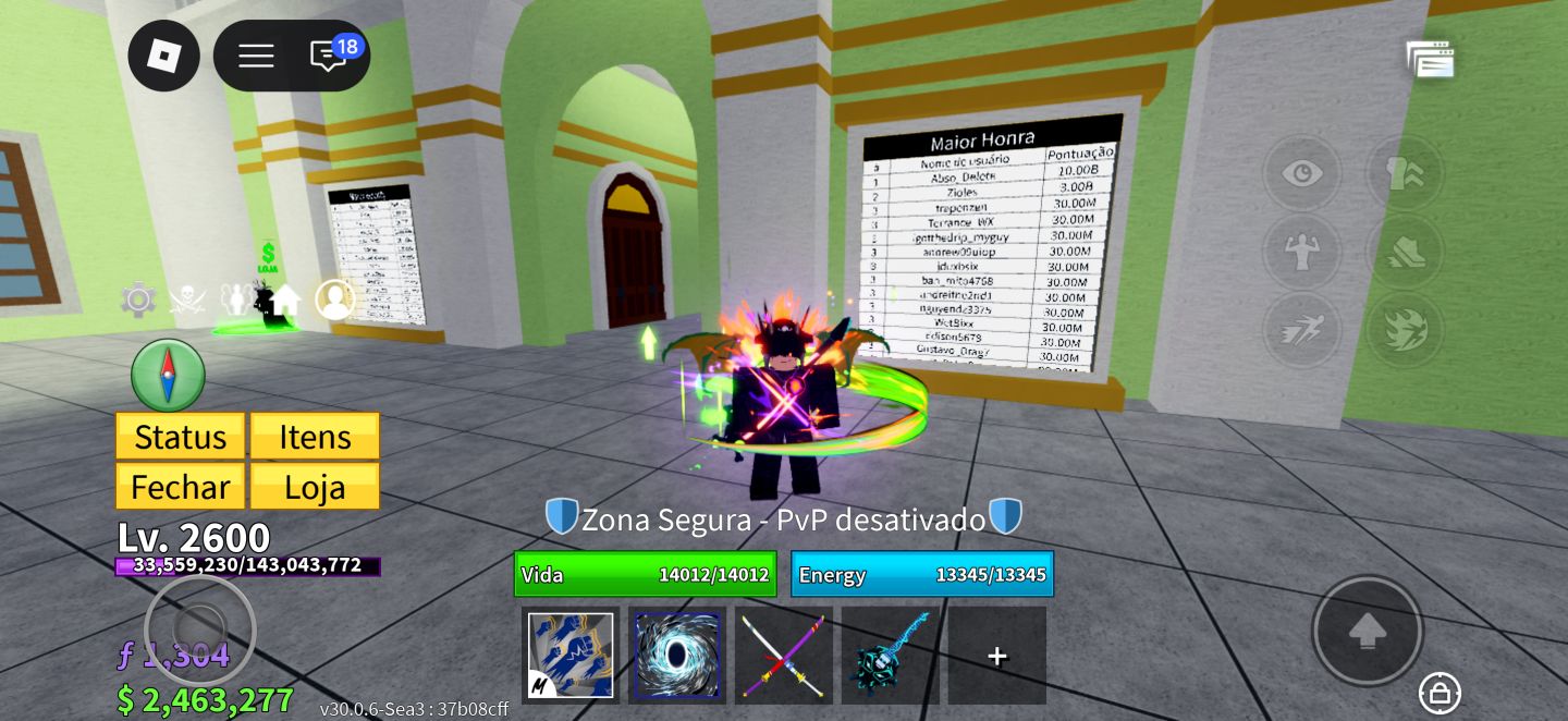 Conta de roblox com mais de 54k gastos em skins e passes, upada no blox fruits