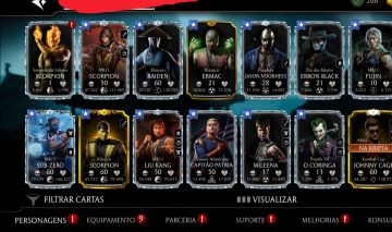 Conta de mortal Kombat com vários diamantes no x e alguns épicos fusão alta