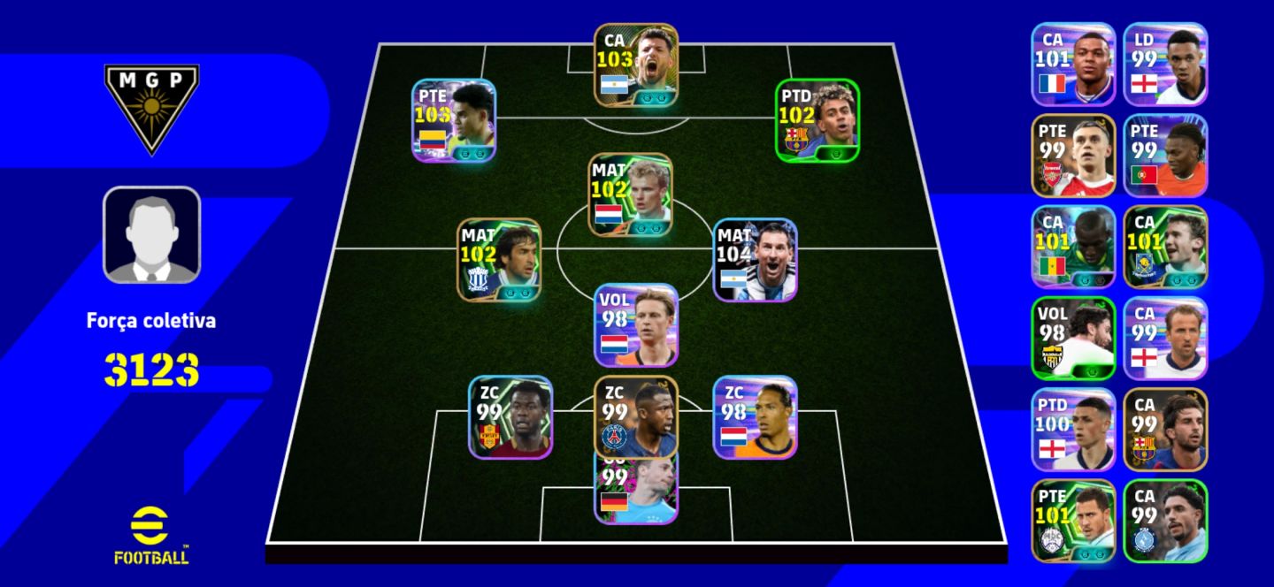 Aguero e Luiz Dias + Bergkamp e Raul efootball