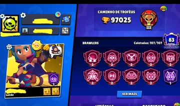 CONTA DE BRAWL STARS 97K DE TROFÉUS MUITO UPADA!
