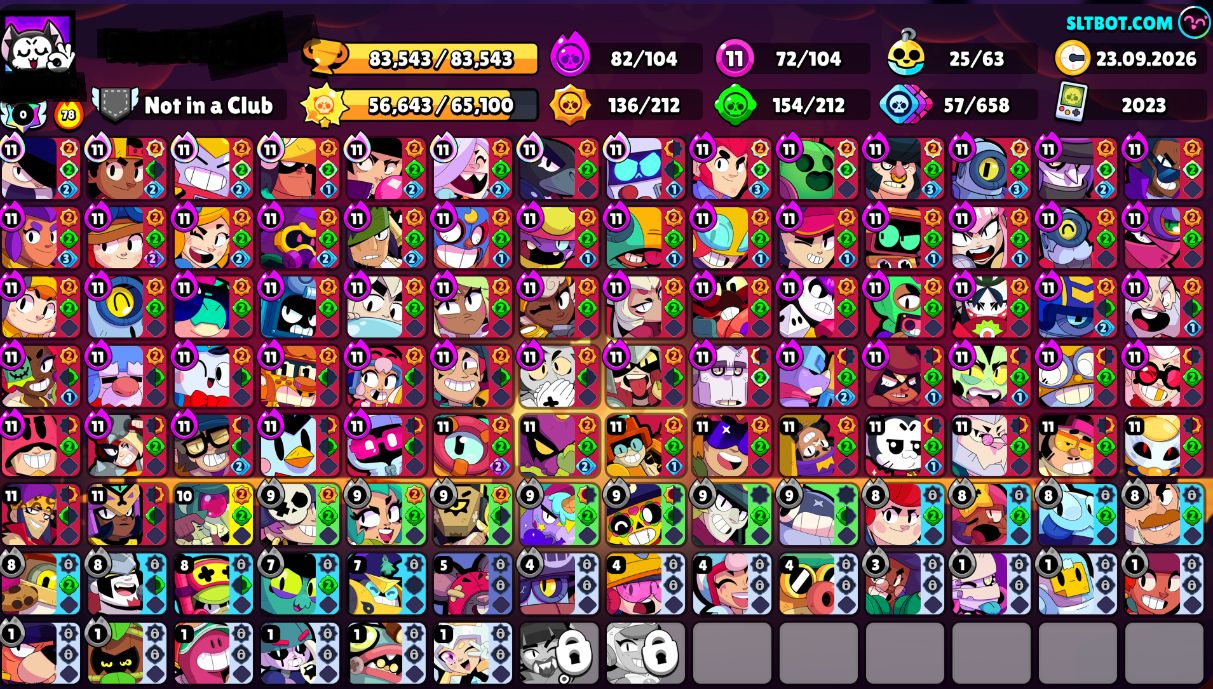 CONTA BRAWL STARS | 83K+ TROFÉUS | 72 BRAWLERS LVL 11 | 25 HIPERCARGAS
