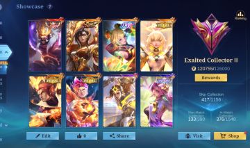 CONTA MOBILE LEGENDS 417 SKINS | EMBLEMA E HERÓI FULL