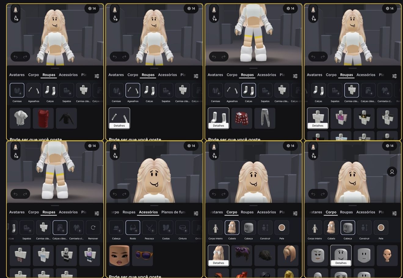 CONTAS DE ROBLOX MASCULINA E FEMININA