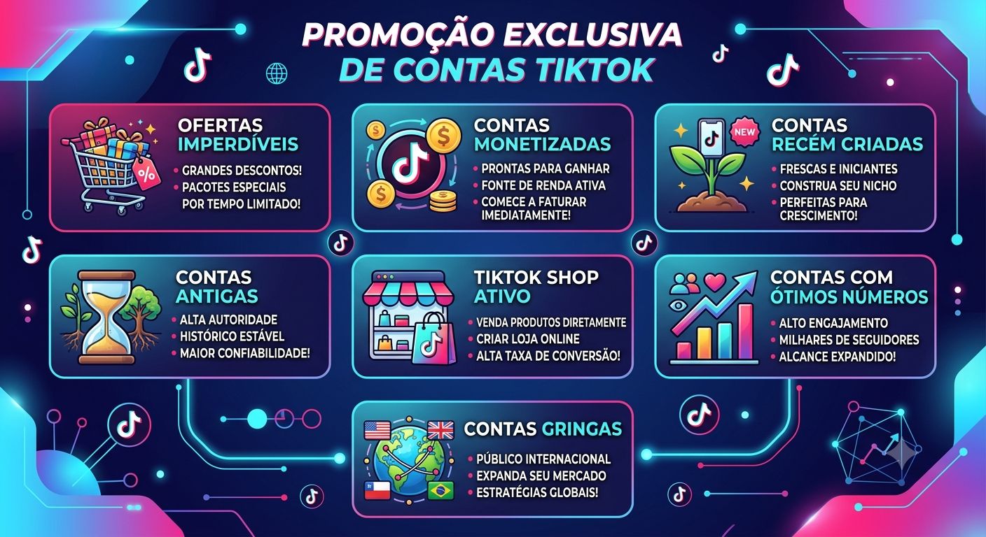 TIKTOK - CONTAS MONETIZADAS,ANTIGAS,NOVAS E MUITO MAIS!!