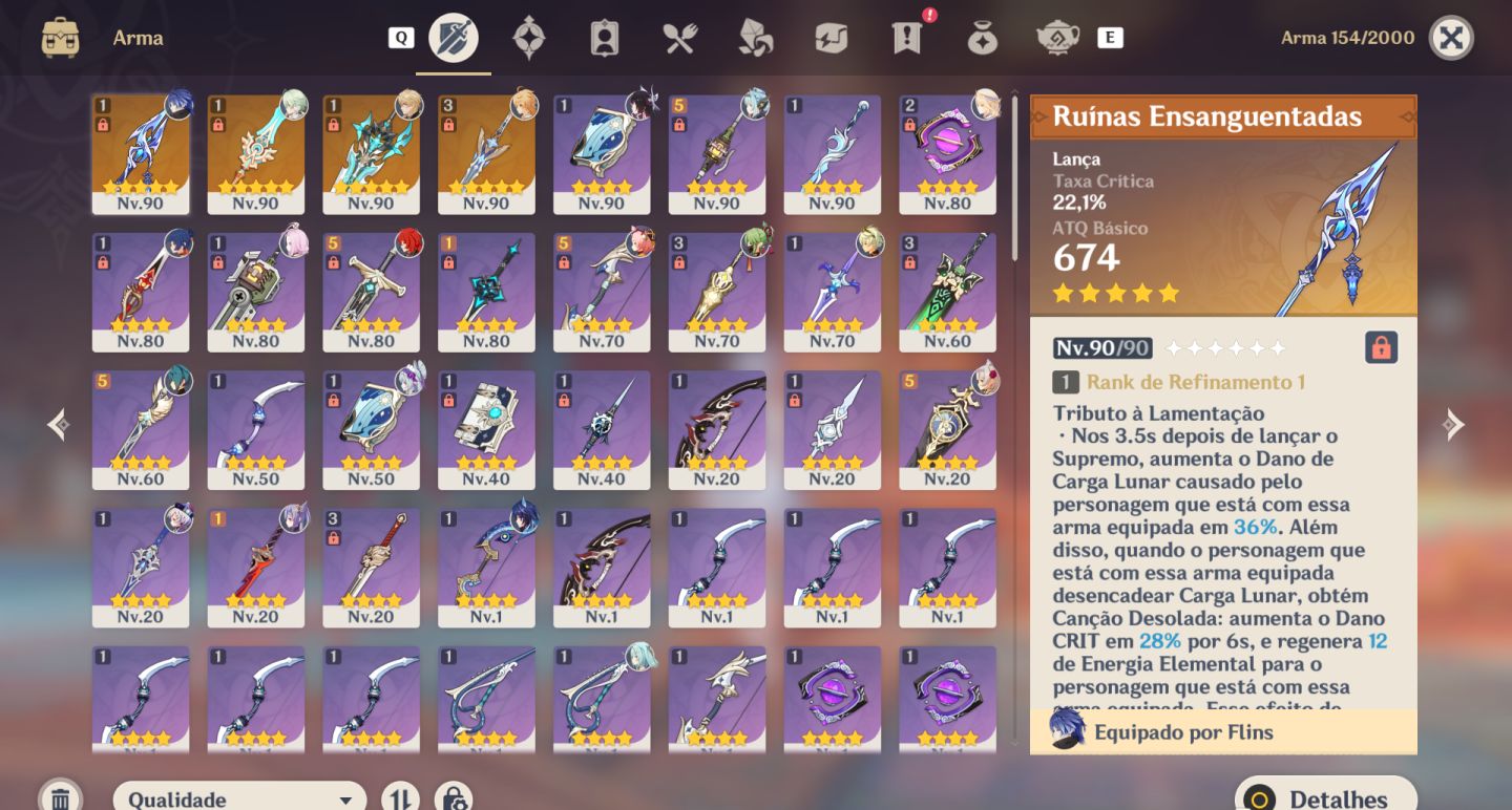 Flins C2 + Arma + Time Premium (Columbina/Ineffa) | Varka + Arma + Time Premium