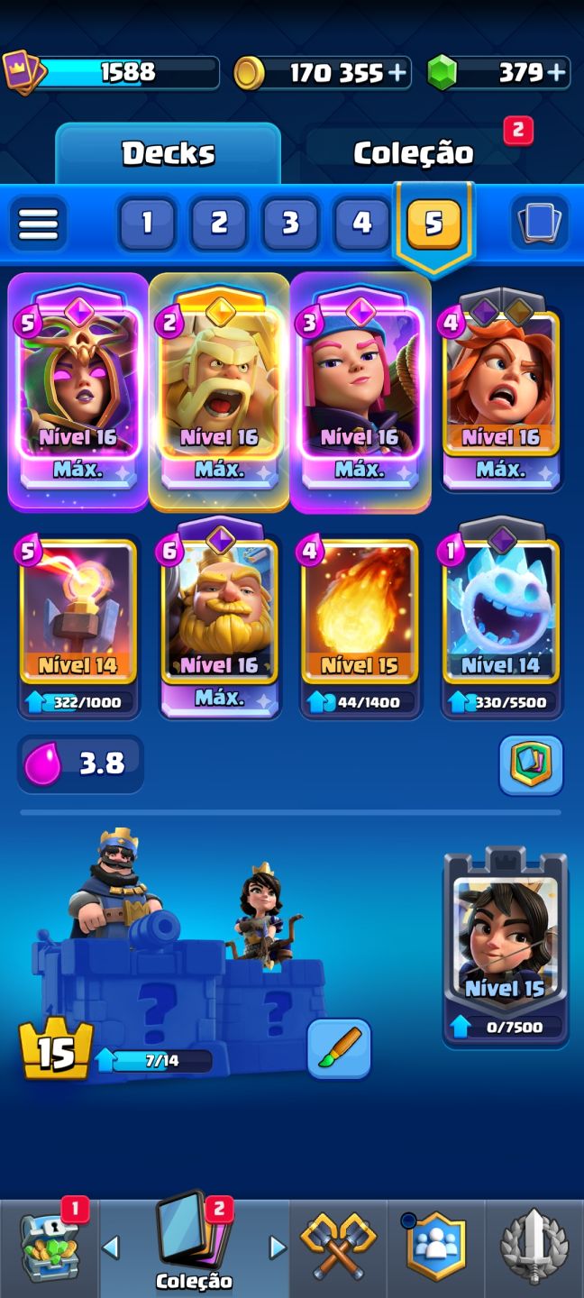 CONTA CLASH ROYALE 12.1K+ TROFÉUS | TORRE LVL 15 | CARTAS LVL 16 | FULL ACESSO