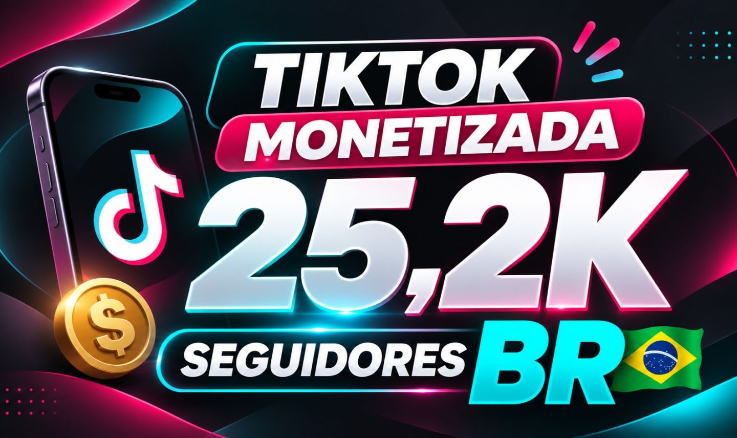 CONTA DE TIKTOK BR MONETIZADA [ 25,2K DE SEGUIDORES REAIS ] RECÉM ATIVADA!!!