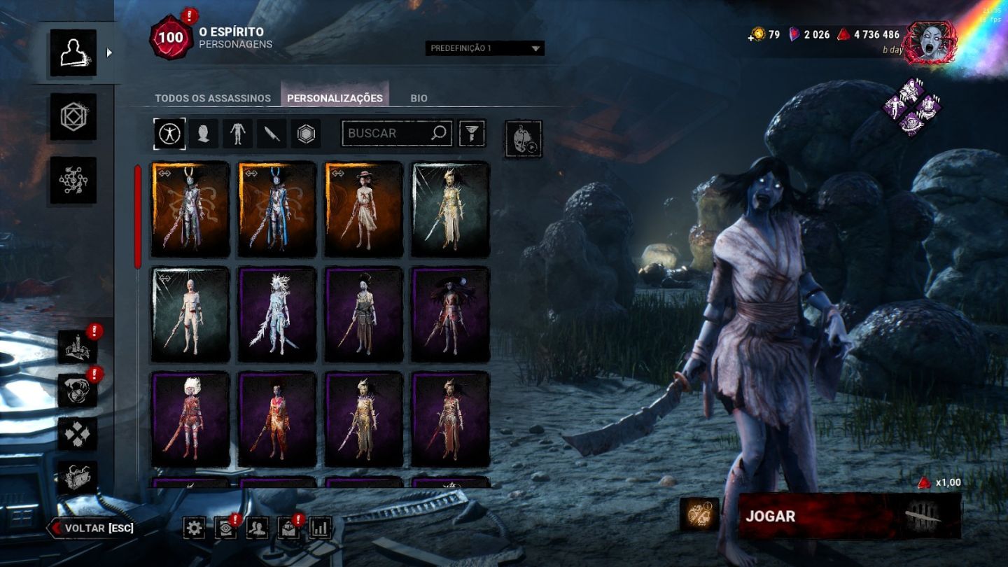 Uma conta dead by daylight com 3k horas! Vai com (myers e Lauren) e cenobita