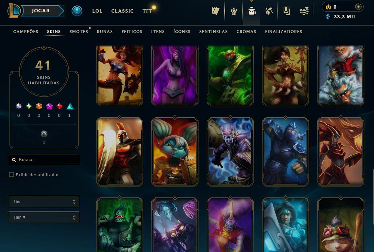 CONTA UPADA A MÃO - 41 SKINS - LVL 30 - 35 CAMPEÕES - 33K DE EA - SKINS NO BAÚ