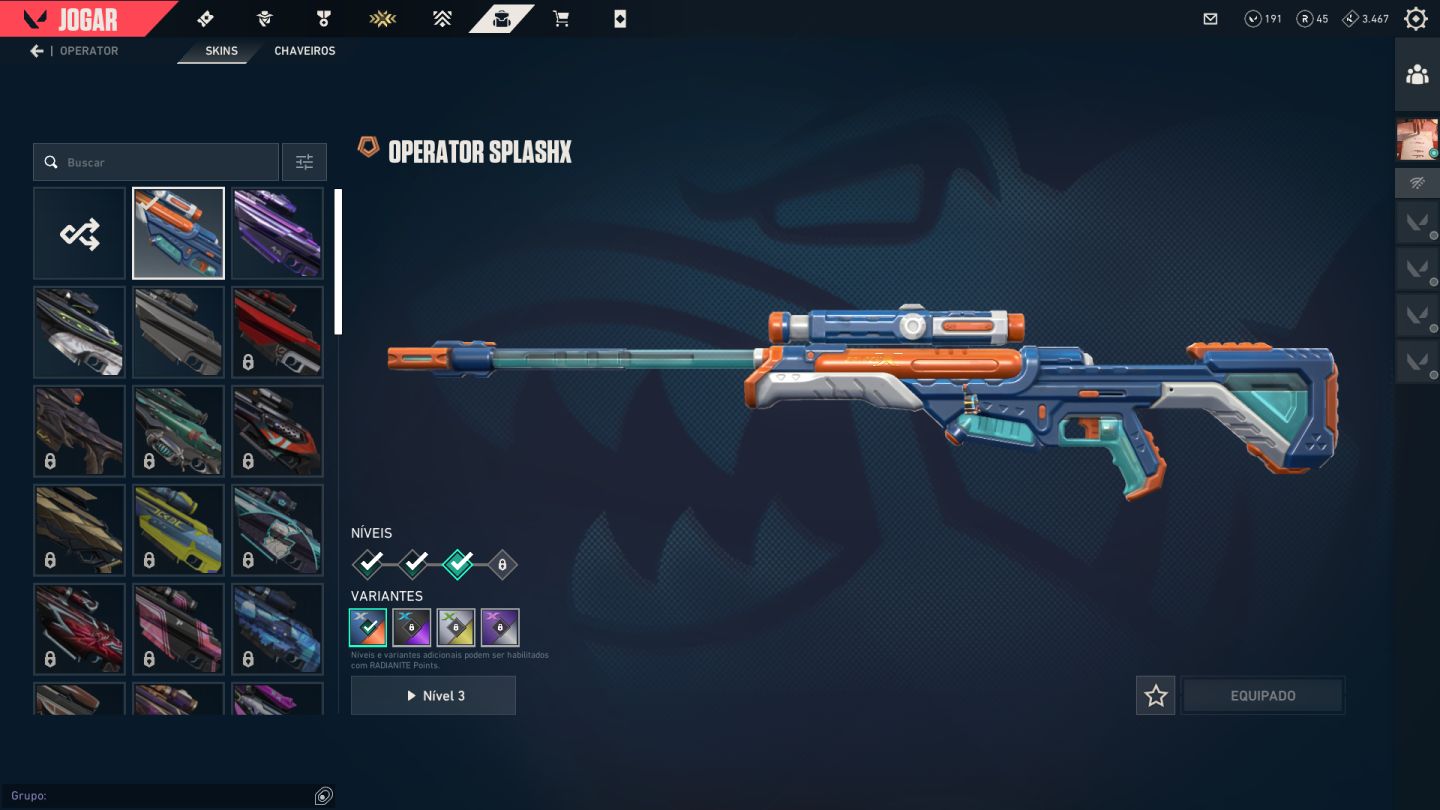 CONTA VALORANT PASSE UPADO + VÁRIAS SKINS PLAT 2