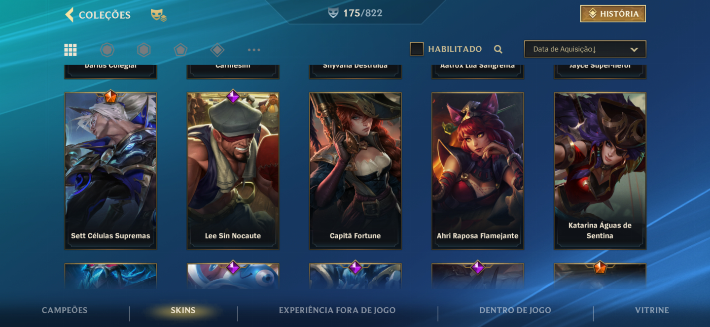 Conta de Wild Rift com muitas Skins