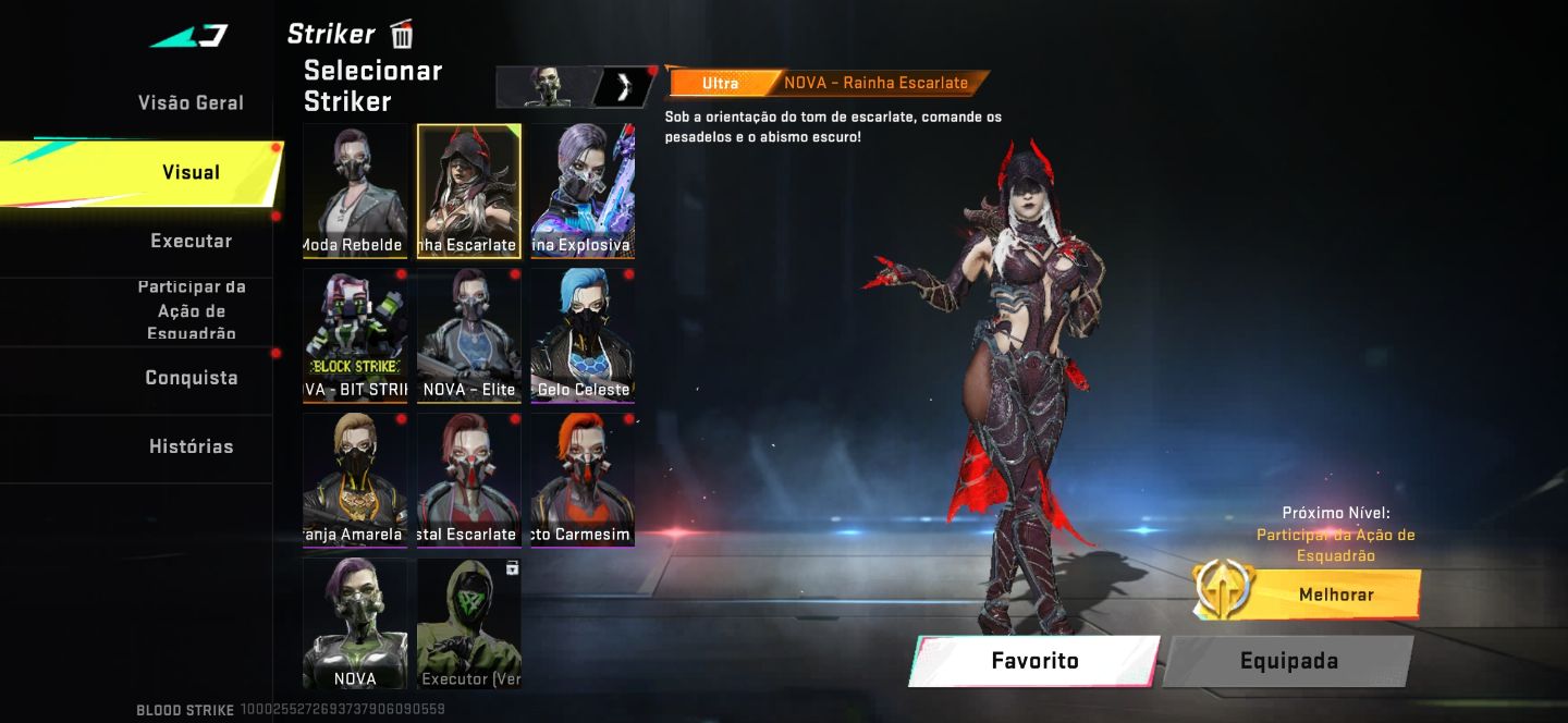 Conta Blood Strike . Muitas skins ultra, lendárias e colab. Com cartão renome.